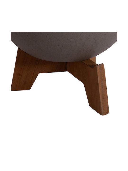 HomeMarkt Tryll Set 3 Pots Wooden Grey