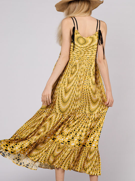 Sommer Maxi Damenkleid mit Rüschen Polka Dot