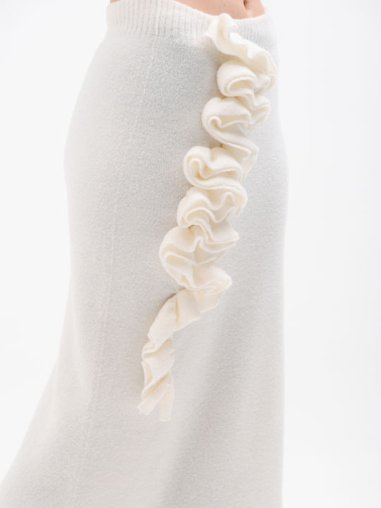 Pencil High-waisted Midi Skirt Beige