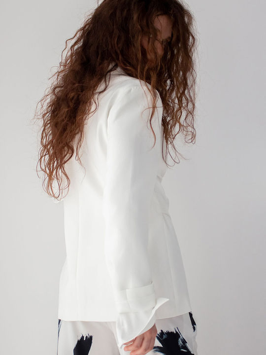 Sotris Long Women's Blazer White