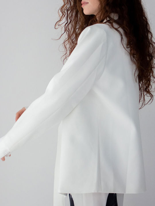 Sotris Long Women's Blazer White