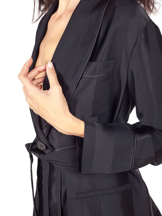 Semicouture Long Women's Crepe Blazer Black