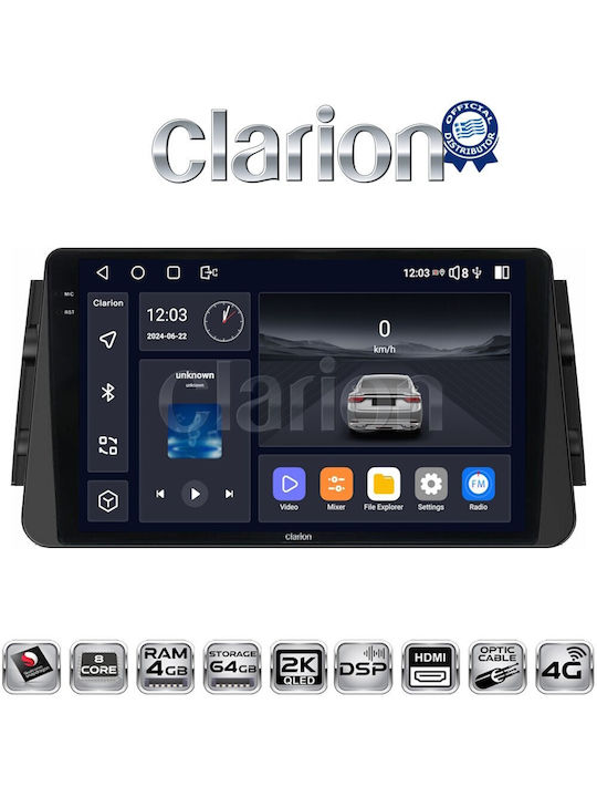 Clarion Car Audio System for Nissan Micra 2017 (Bluetooth/USB/WiFi/GPS/Apple-Carplay/Android-Auto)
