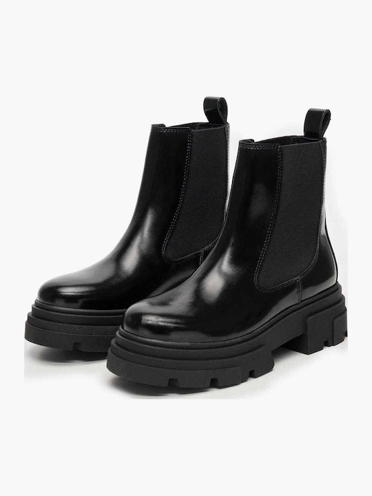 Leather Women's Ankle Boots Black
