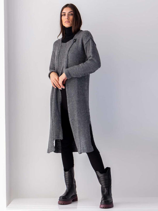 Leder Damen Beige Kurzmantel mit Knöpfen