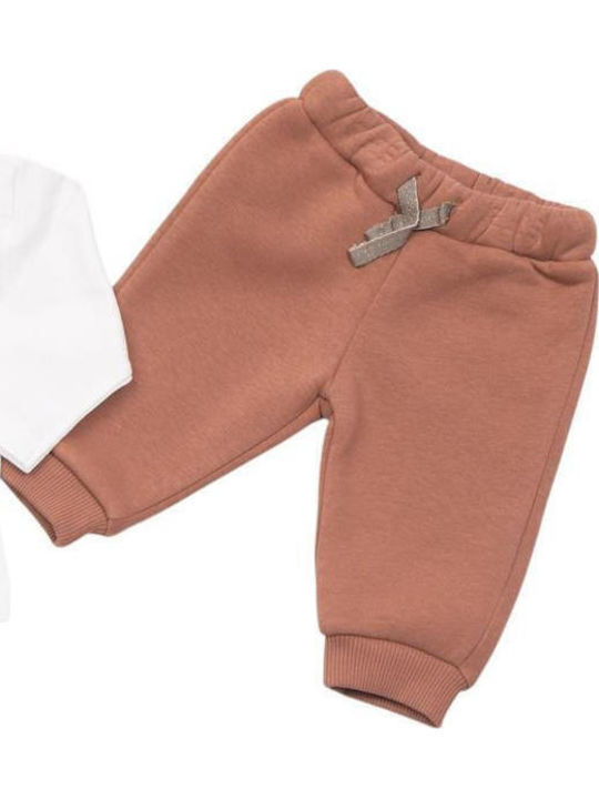Kids Sweatpants Set Cigar Terracotta 3pcs