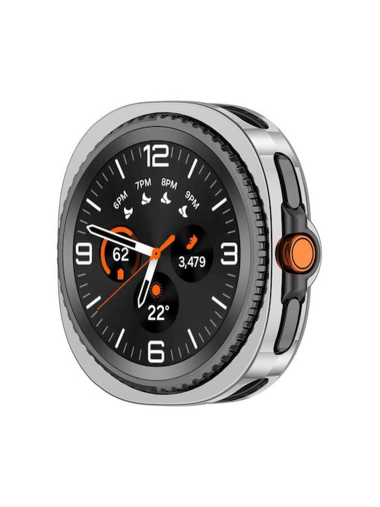 Schutzabdeckung für Uhr Silikonhülle in Silber Farbe für Samsung Galaxy Watch8 Classic 46mm