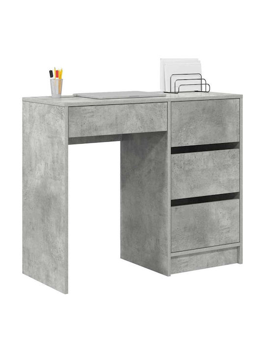 Γραφείο Ξύλινο Γκρι Τσιμέντο 90x37.5x75εκ.