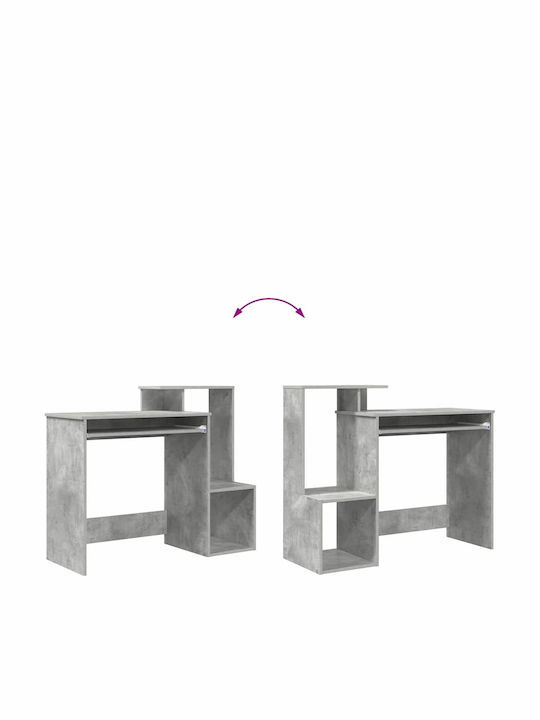 vidaXL Computer Büro Beton Holz Grau Beton 106x40x88.5cm
