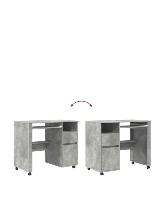 Computer Office Wooden Grey Concrete 91x50x77cm