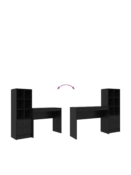 Desk Wooden Black Oak 100x40x76cm