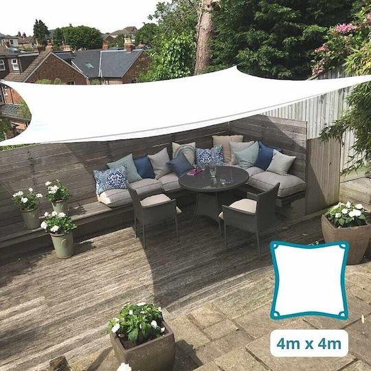 Pătrat Umbrela Sail Alb 4x4m 180gr/m²