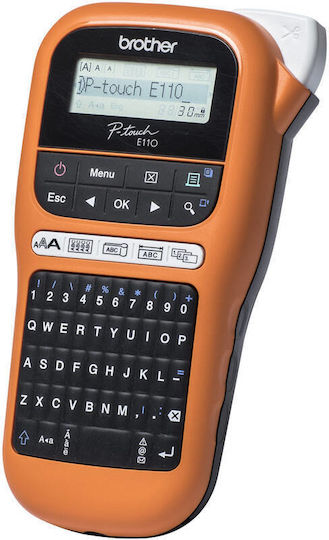 Brother PT-E110VP Ηλεκτρονικός Ετικετογράφος Χειρός σε Πορτοκαλί Χρώμα