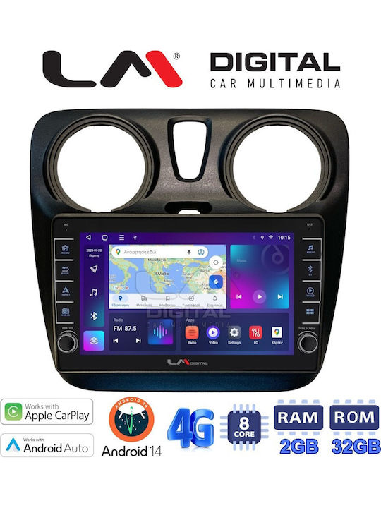 LM Digital Car Audio System for Renault Dokker Dacia Dokker 2012 > (Bluetooth/USB/WiFi/GPS/Apple-Carplay/Android-Auto) with Touch Screen 8"