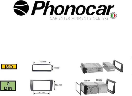 Phonocar DIN Fascia Panels 2 Din for Peugeot 308 Black Glossy