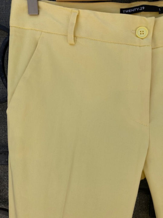 Damen Stoff Hose Yellow