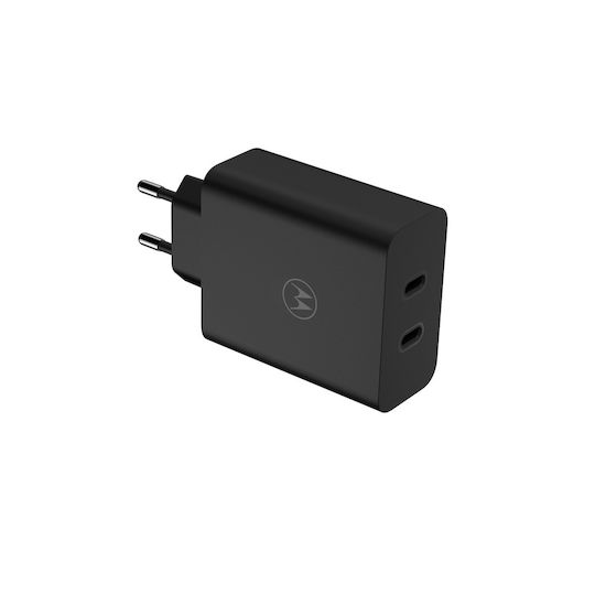 Motorola Charger GaN with 2 USB-C Ports and Cable USB-C - USB-C 125W Blacks (TurboPower)