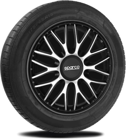 Sparco Σετ Τάσια Αυτοκινήτου Roma 4τμχ 14" Μαύρο/Ασημί