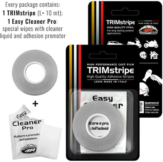 Quattroerre Car Tape Stickers in Silver Color 1pcs
