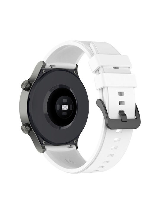 Twill Rubber Armband Silikon Weiß (Galaxy Watch (46mm) / Gear S3Huawei Watch 3 / Huawei Watch GT 2 Pro)