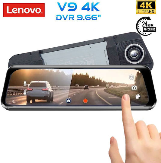 Lenovo Σετ Καθρέπτης με Κάμερα DVR Αυτοκινήτου 4K με Οθόνη 9.66" & Κάμερα Οπισθοπορείας