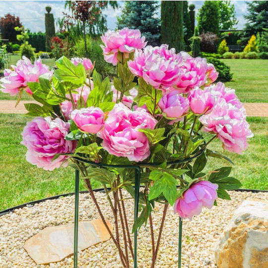 Suport Metalic Pentru Flori Utilizare Exterioară Set 3 Bucăți 25x75 Cm Verde