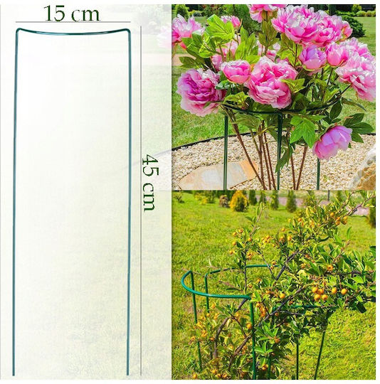 Metal Plant Stakes Set 3 Pieces Green 15x45 Cm