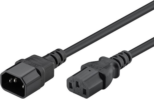 Powertech IEC C13 - IEC C14 Cable 5m Μαύρο CAB-P026