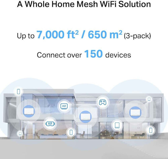Mercusys Halo H27BE BE3600 WiFi Mesh Network Access Point Wi‑Fi 5 Dual Band (2.4 & 5GHz) in Triple Kit