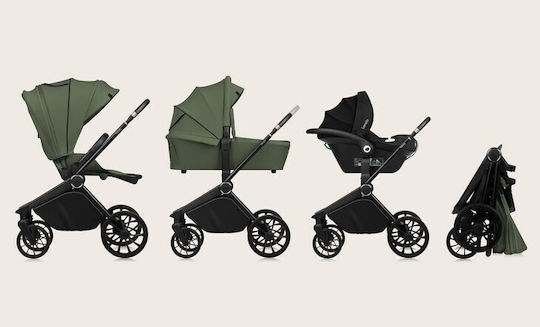 Lionelo Mika Plus Verstellbar 3 in 1 Baby Kinderwagen Geeignet für Neugeborene Green Olive