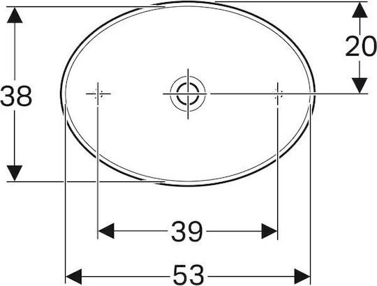 Geberit VariForm Επικαθήμενος Νιπτήρας Πορσελάνης 55x40x11cm Λευκός