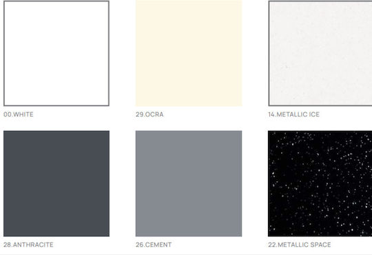Sanitec Prisma Deasupra Blatului Chiuvetă din Material Sintetic 56.5x39.5x10.5cm Alb