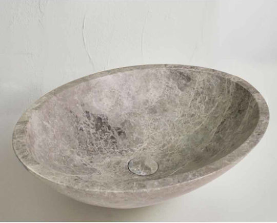 Fossil Επικαθήμενος Νιπτήρας Μαρμάρινος 55x41cm Tundra Grey Fossil Επικαθήμενος Νιπτήρας Μαρμάρινος 55x41cm Tundra Grey