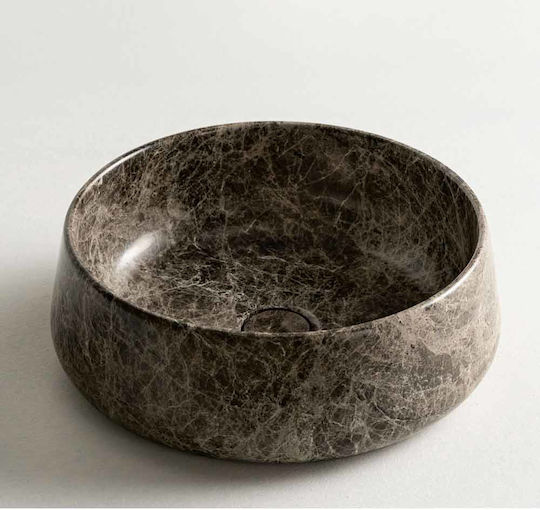 Fossil Επικαθήμενος Νιπτήρας Μαρμάρινος 42x42x14cm Emperador Dark Fossil Επικαθήμενος Νιπτήρας Μαρμάρινος 42x42x14cm Emperador Dark