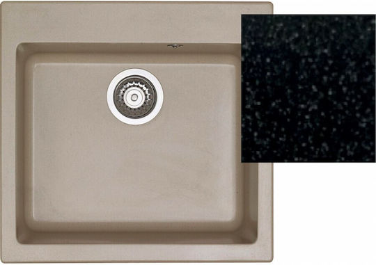 Sanitec Classic Drop-In Chiuvetă din Granit Sintetic L50xW50cm granit negru