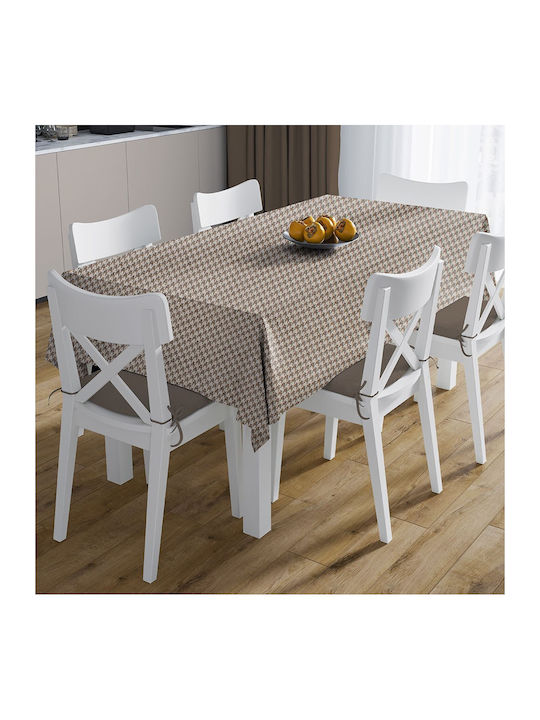 Dimcol Καρέ Τραπεζομάντηλο Αλέκιαστο Road Houndstooth 473 Beige 90x90εκ.