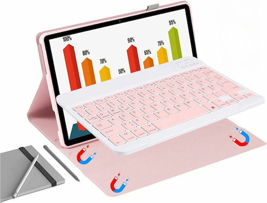 Bluetooth Keyboard Case Lenovo Tab M11 in English US – Pink