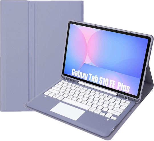 Samsung Galaxy Tab S10 FE+ Plus X620/X626B Bluetooth Tastatur Touchpad Lila