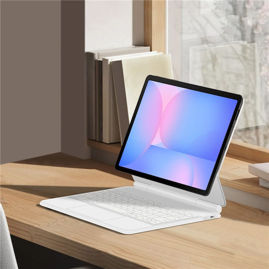 Θήκη Πληκτρολόγιο Samsung Galaxy Tab S10 Fe Magnetic Keyboard Touchpad Στα Αγγλικά Us Λευκό