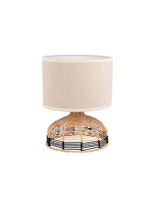 Ostaria Table Lamp from Rope for Socket E27 with Beige Shade and Base