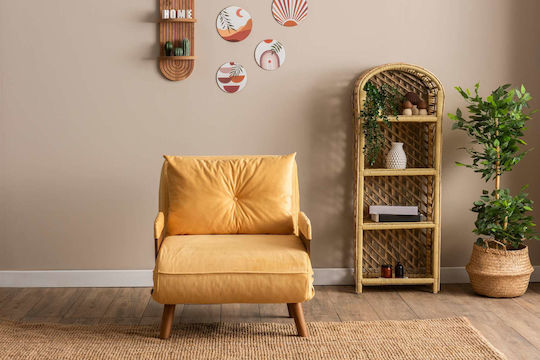 Cosmo Single Πολυθρόνα Κρεβάτι Mustard 70x42x65cm