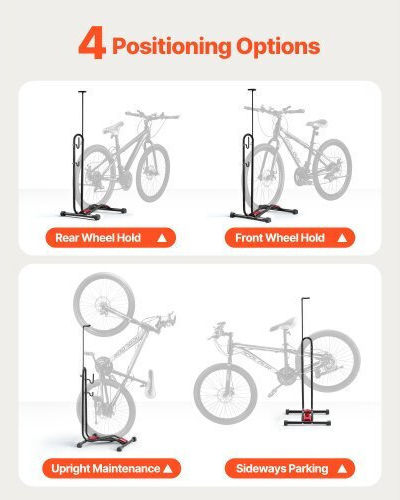 Vevor Bike Storage Floor Bike Rack 16 To 27.5 Inch Mountain & Road Bikes