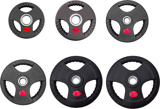 Viking Set of Plates Olympic Type Rubber 1 x 10kg Φ50mm with Handles