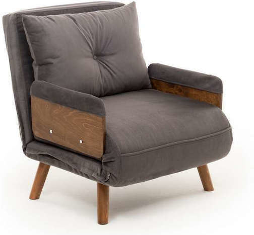 Cosmo Single Πολυθρόνα Κρεβάτι Grey 70x42x65cm