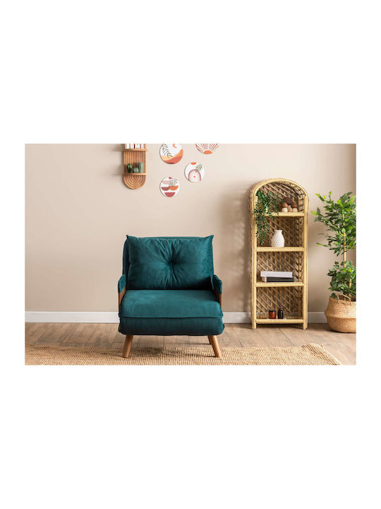 Cosmo Single Armchair Bed Petrol Green 70x42x65cm