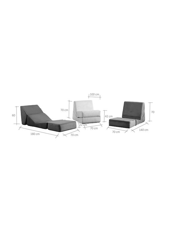 Origami Convertable Schlafsessel Dark Cream 100x70x70cm