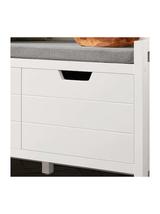 Entry Furniture with Bench White 91x30x50cm