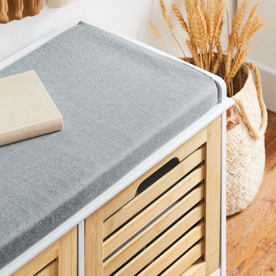 Entry Furniture with Bench White 71x35x43cm