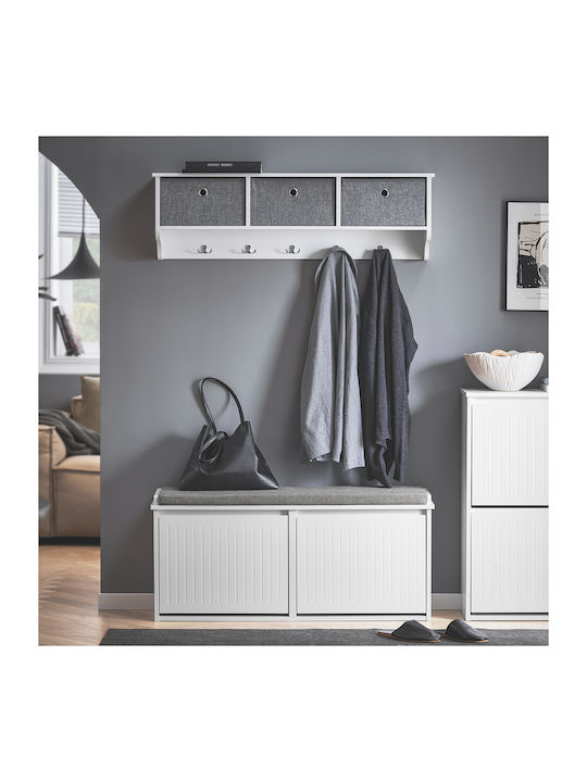 Entry Furniture with Bench White 100x26x46cm