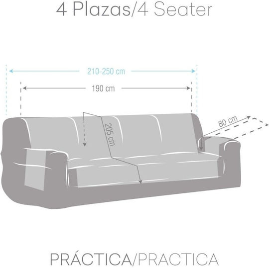 Eysa Elastische Abdeckung für Vier-Sitzer-Sofa C/03 Blue/grey 250εκ. 1Stück F247203